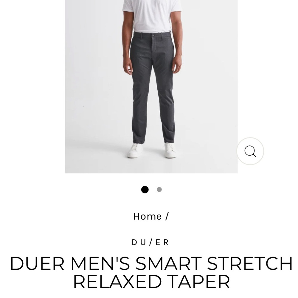 Du/er Trouser Pant Mens 33 x 32 Black Smart Stretch Relaxed Taper Performance